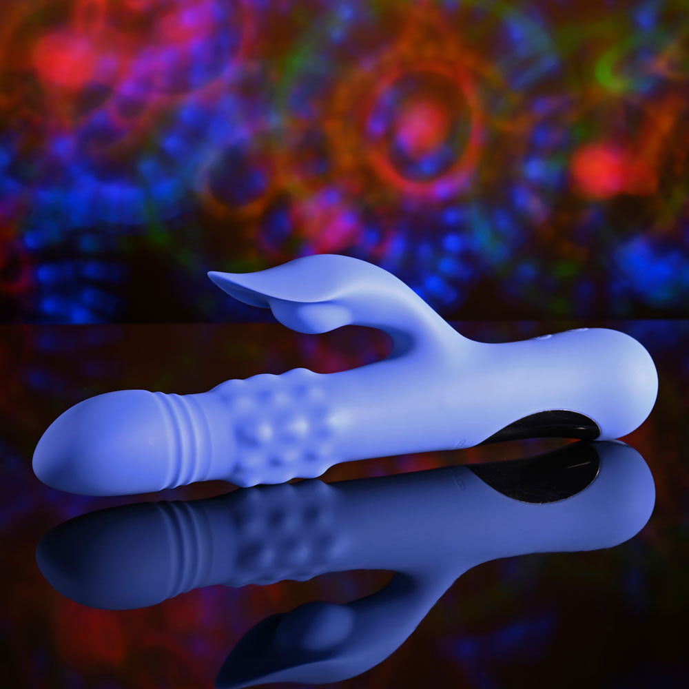 Evolved POP GOES THE O - Purple 24.7cm  Thrusting & Bulging Rabbit Vibrator