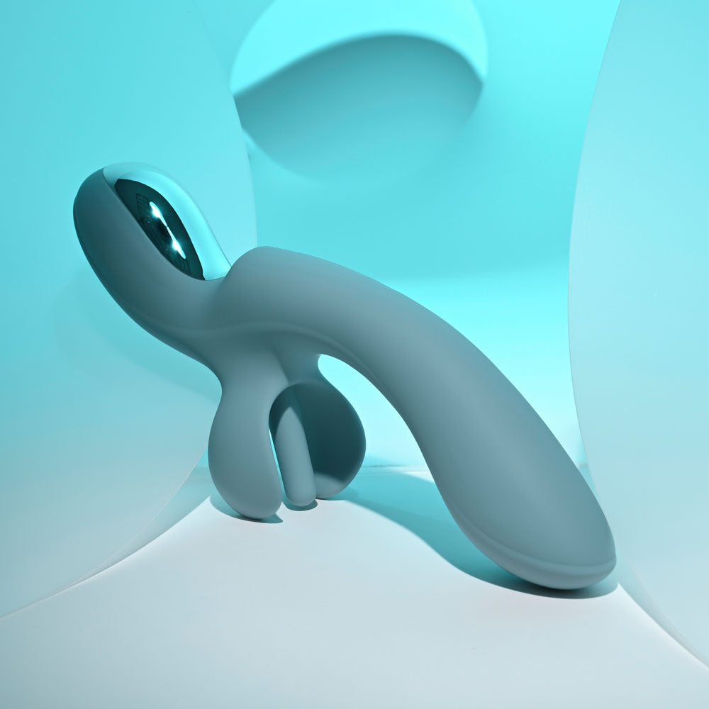 Evolved TAKE YOUR FLICK - Grey 24.1cm Vibrator with Flicking Clitoral Stimulator