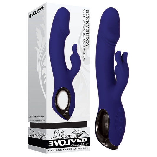 Evolved Bunny Buddy - Blue 22.2cm USB Rechargeable Rabbit Vibrator