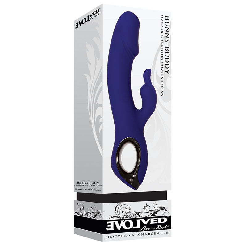 Evolved Bunny Buddy - Blue 22.2cm USB Rechargeable Rabbit Vibrator