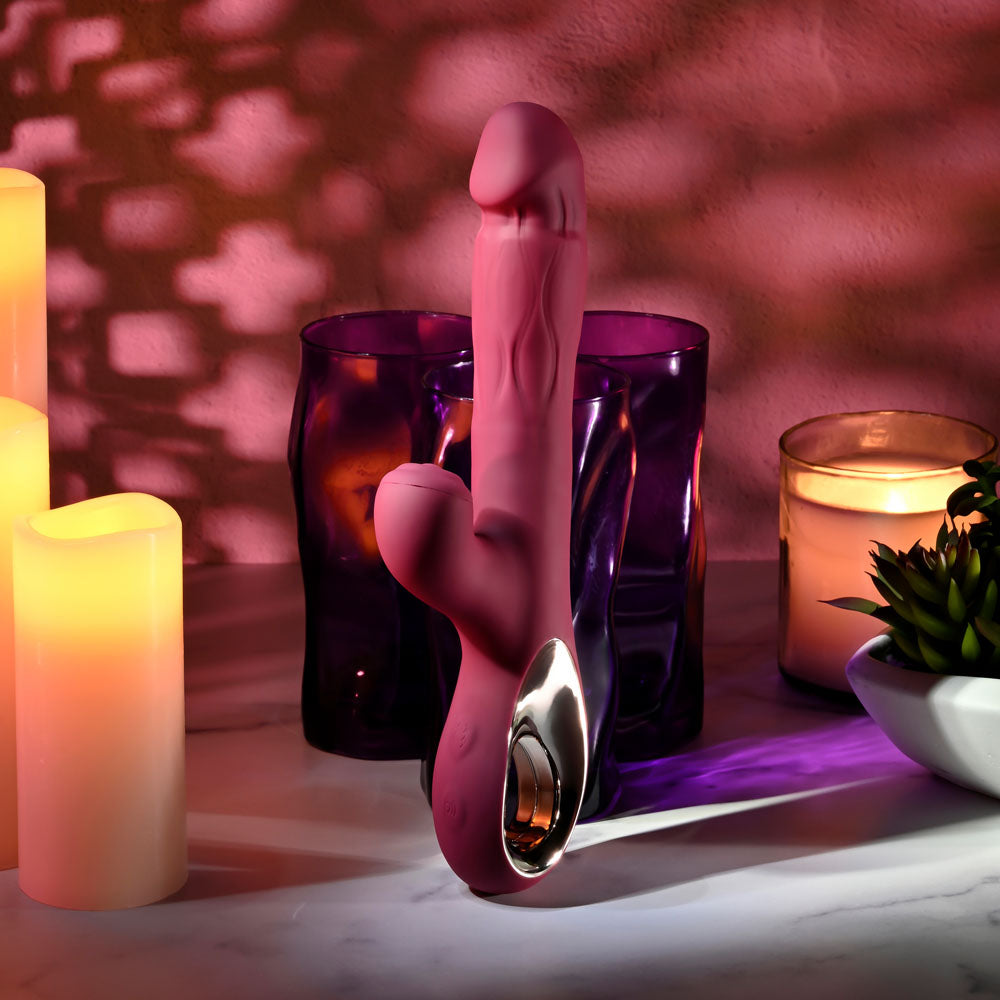 Evolved BURSTING WITH PLEASURE Vibrator with Tapping Clitoral Stimulator