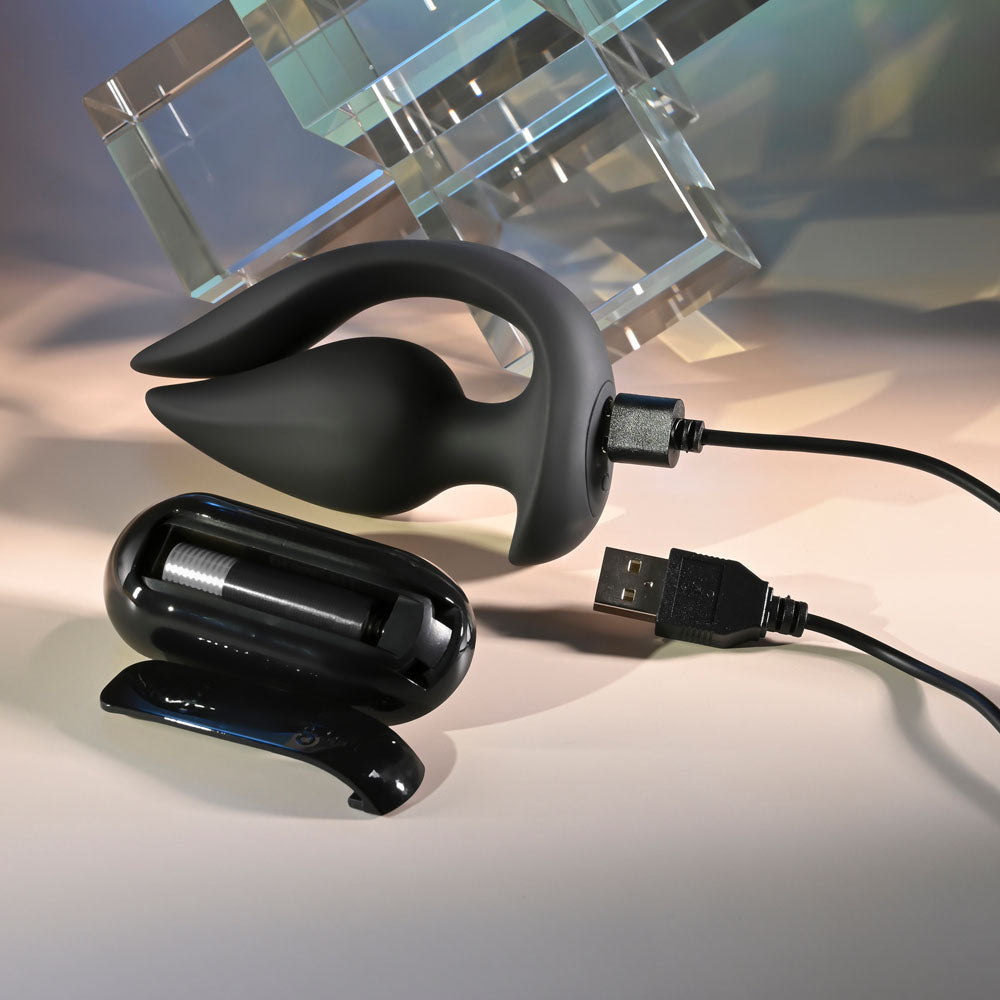 Evolved THE GENIE - Black 11.2cm Vibrating Plug with Wireless Remote