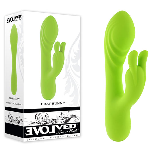 Evolved BRAT BUNNY - Green 16.2cm USB Rechargeable Rabbit Vibrator