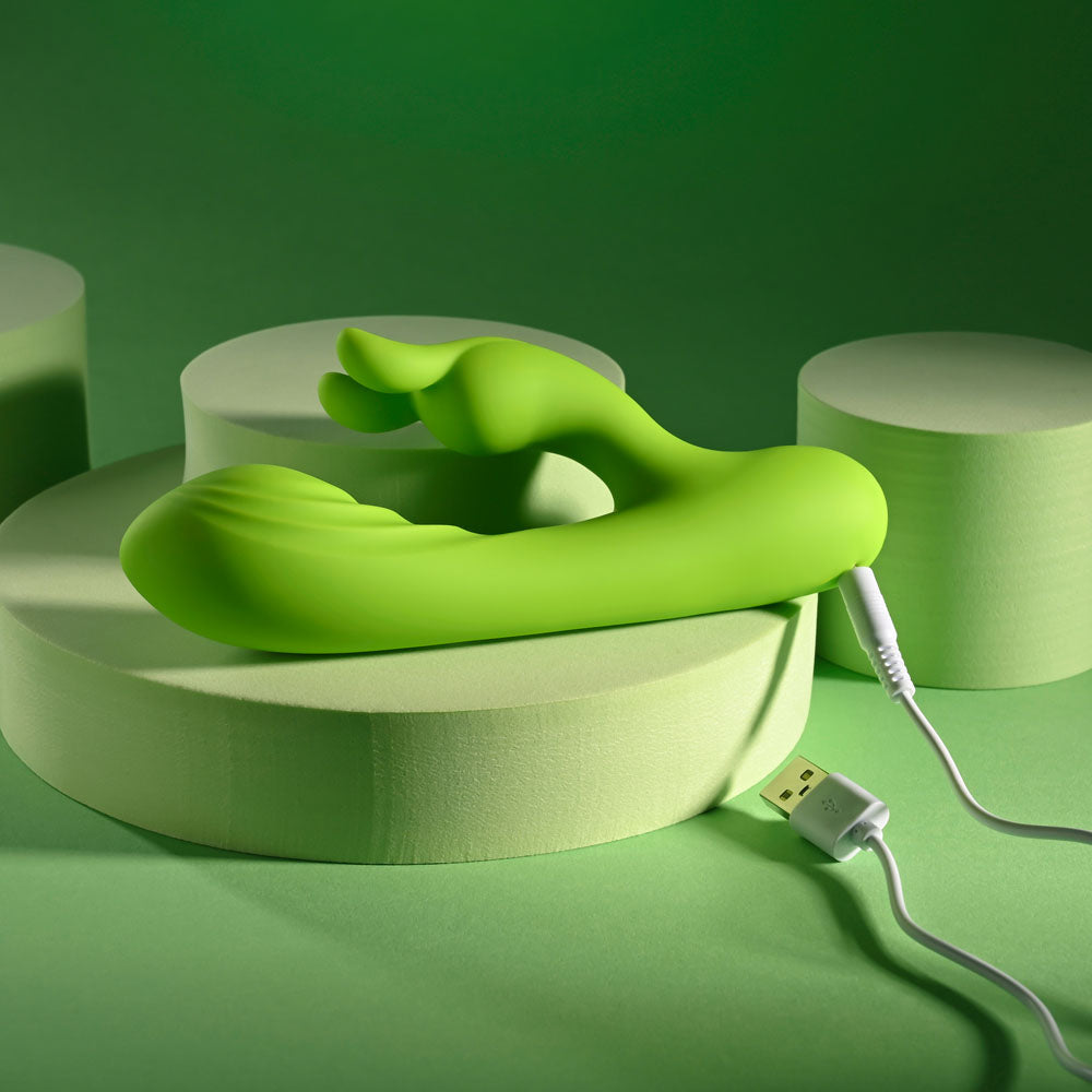 Evolved BRAT BUNNY - Green 16.2cm USB Rechargeable Rabbit Vibrator