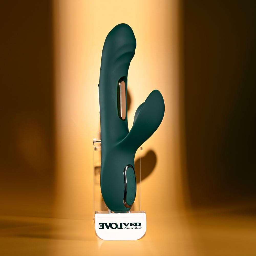 Evolved HEART OF GOLD Dual Tapping Rabbit Vibrator