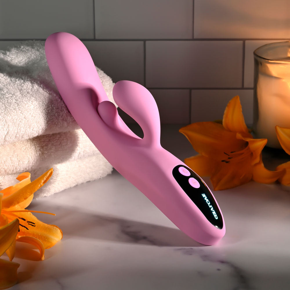 Evolved PUSH THE BUTTON Rabbit Vibrator with G-Spot Bud
