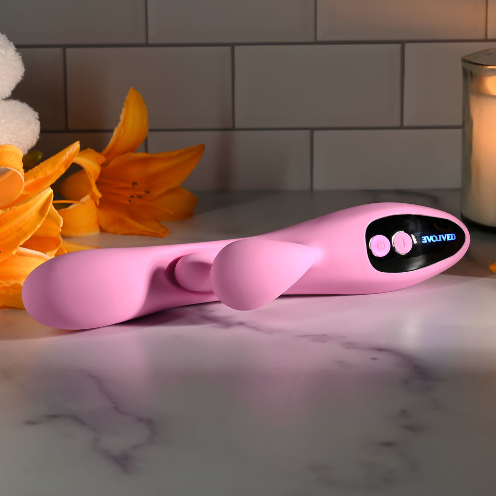 Evolved PUSH THE BUTTON Rabbit Vibrator with G-Spot Bud