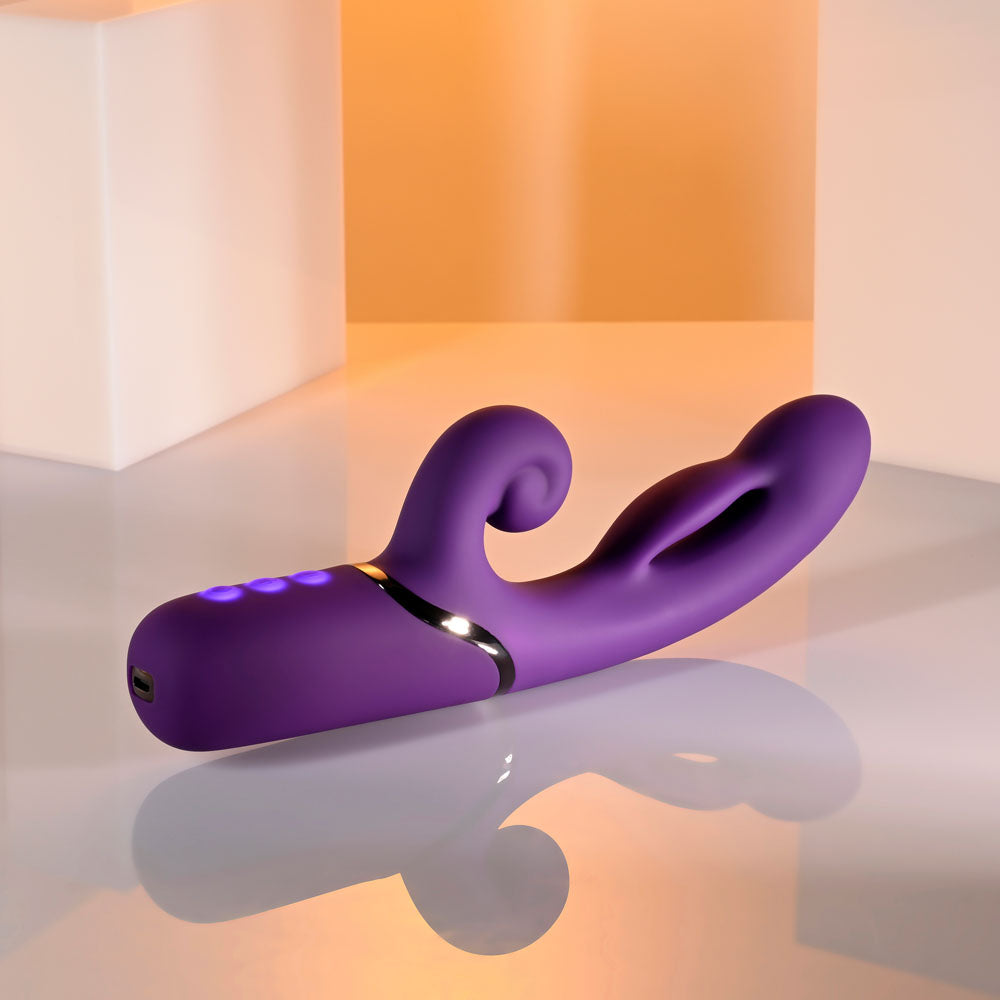 Evolved PLEASURE PUFF - Purple 24.1cm Inflatable Rabbit Vibrator