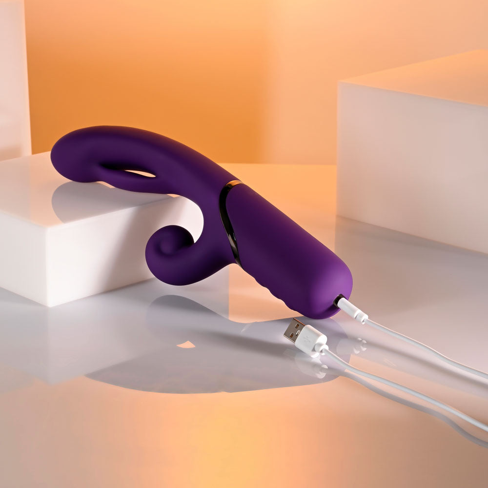 Evolved PLEASURE PUFF - Purple 24.1cm Inflatable Rabbit Vibrator