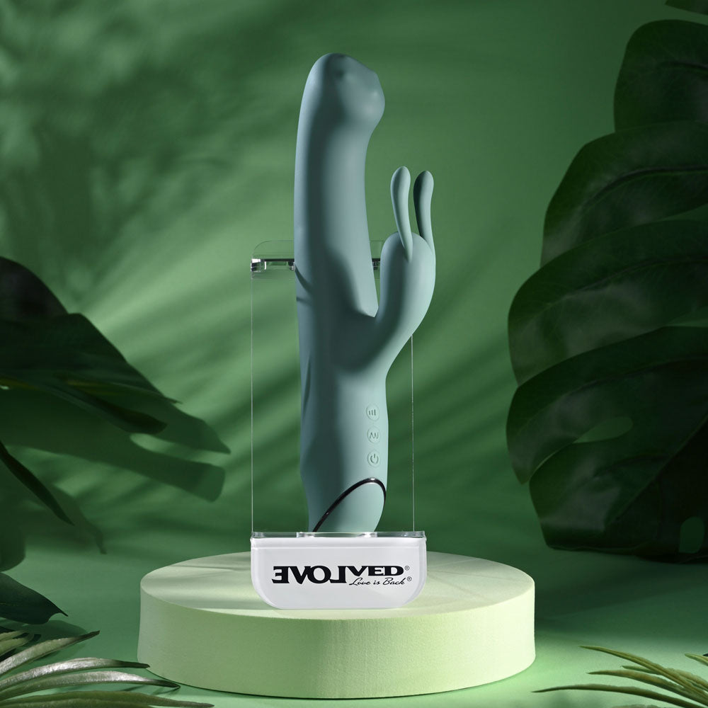 Evolved SATIN SWIRL Rabbit Vibrator with Swirling Beaded Head