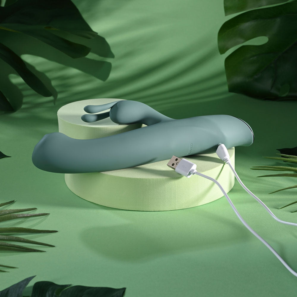 Evolved SATIN SWIRL Rabbit Vibrator with Swirling Beaded Head