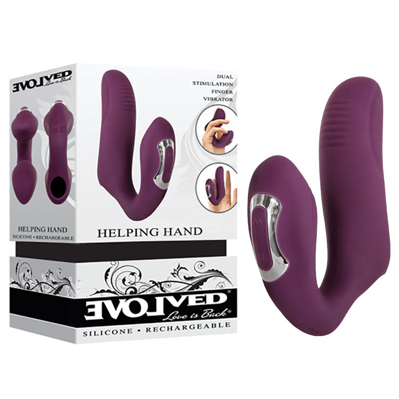 Evolved Helping Hand - Purple Dual Finger Stimulator