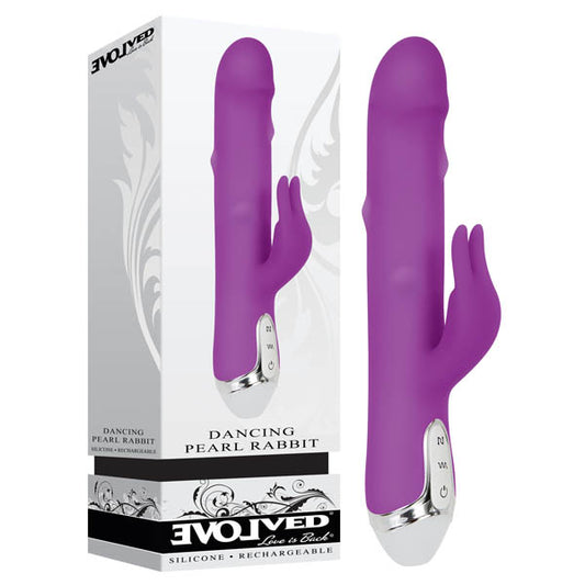 Evolved Dancing Pearl Rabbit - Purple 23.5cm (9.25") Beaded Rabbit Vibrator