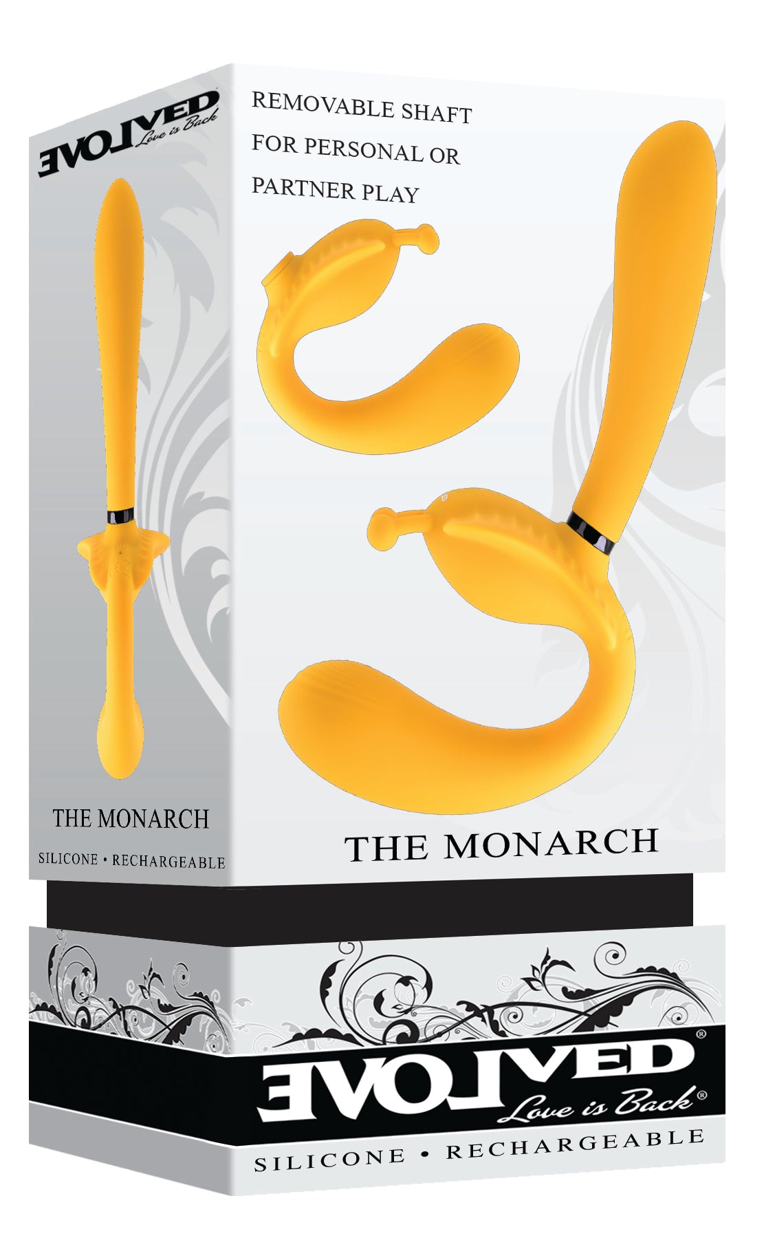 Evolved THE MONARCH Couples Vibrator - Triple Shaft Strapless Strap-On Vibrator