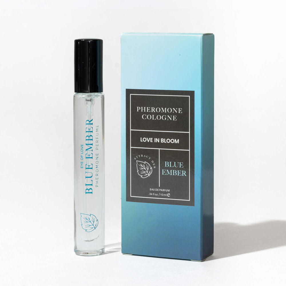 Eye Of Love Bloom Pheromone Body Spray Blue Ember Cologne Men to attract Women 10ml