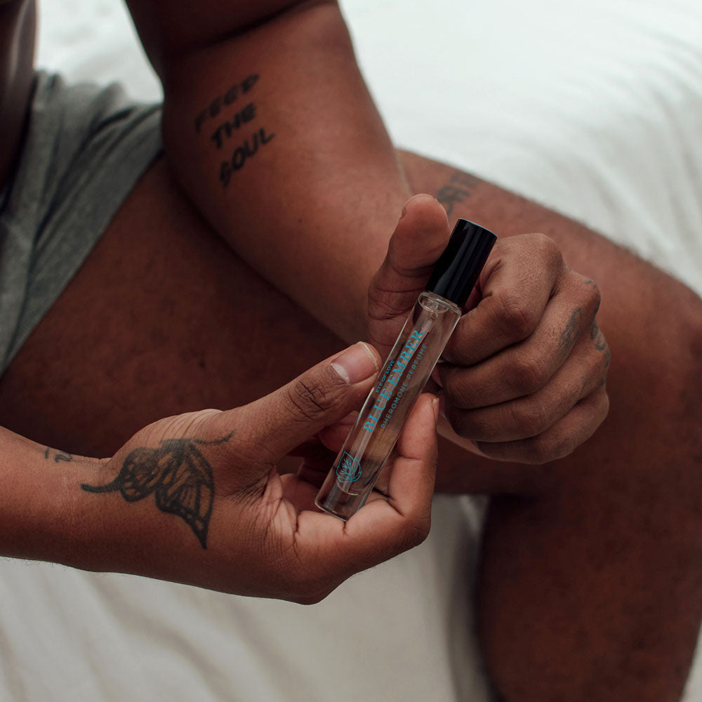 Eye Of Love Bloom Pheromone Body Spray Blue Ember Cologne Men to attract Women 10ml