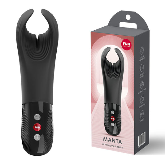 Fun Factory Manta Vibrating Stroker Couples Vibrator 2026 Black