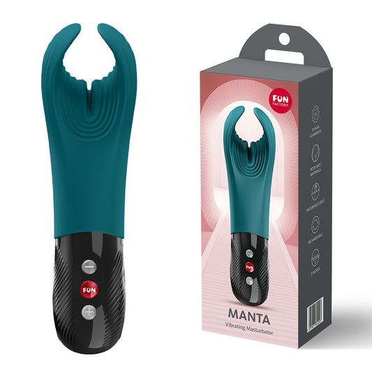 Fun Factory Manta Vibrating Stroker Couples Vibrator 2026 Bottle Green