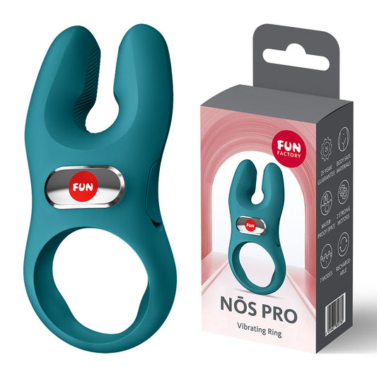 Fun Factory NOS PRO Vibrating Couples Cock Ring - Bottle Green