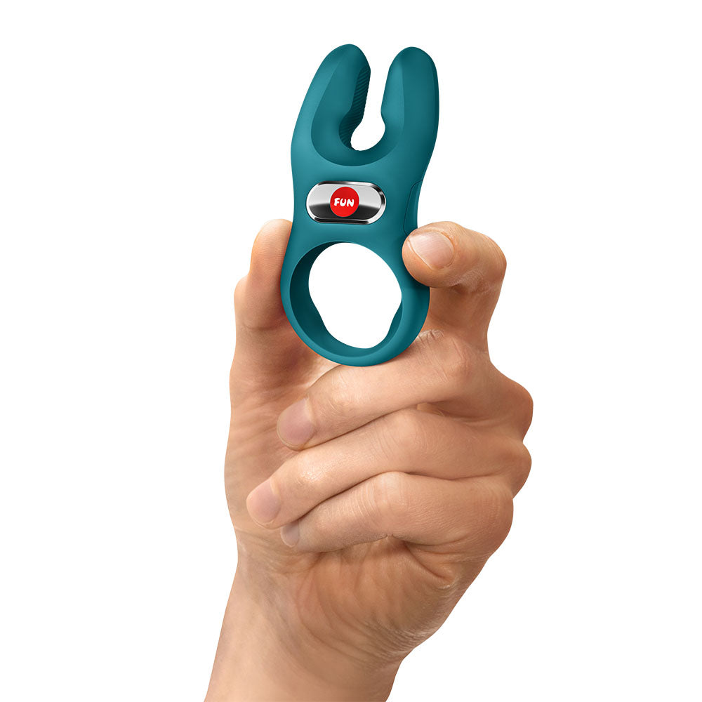Fun Factory NOS PRO Vibrating Couples Cock Ring - Bottle Green