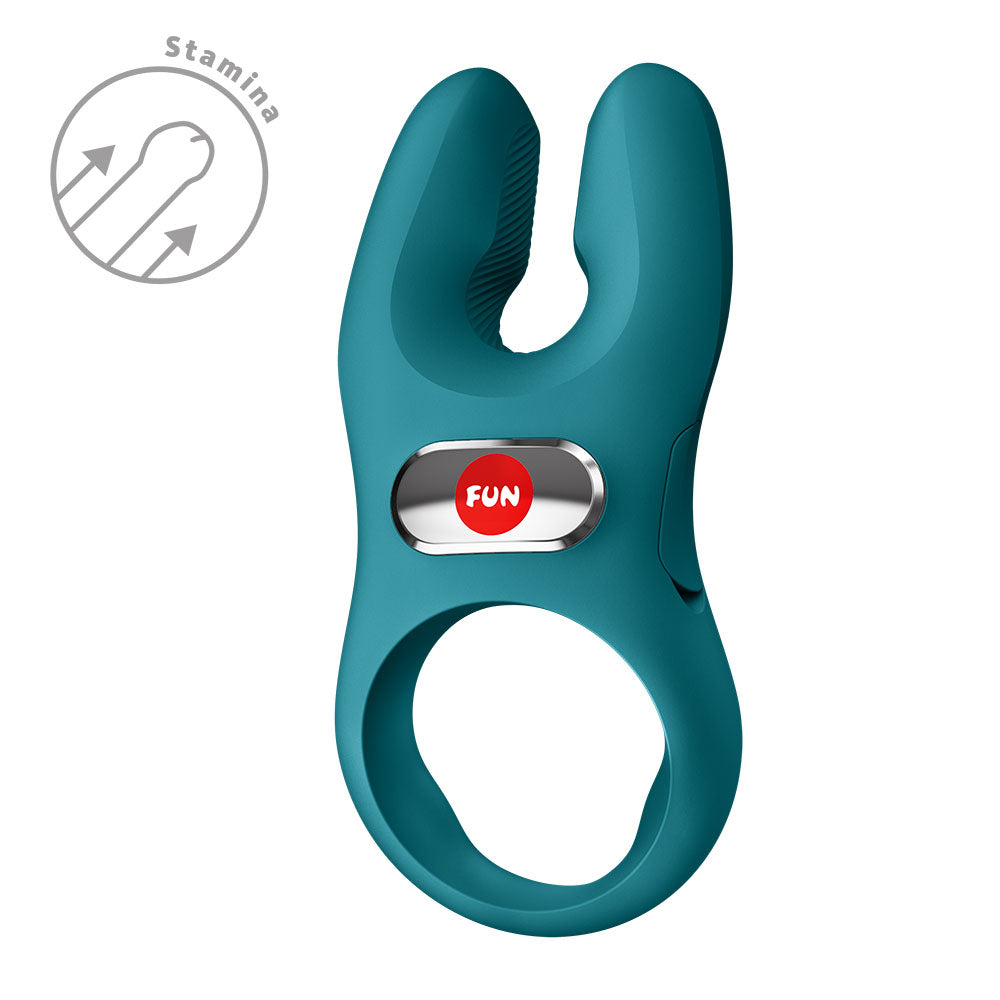 Fun Factory NOS PRO Vibrating Couples Cock Ring - Bottle Green