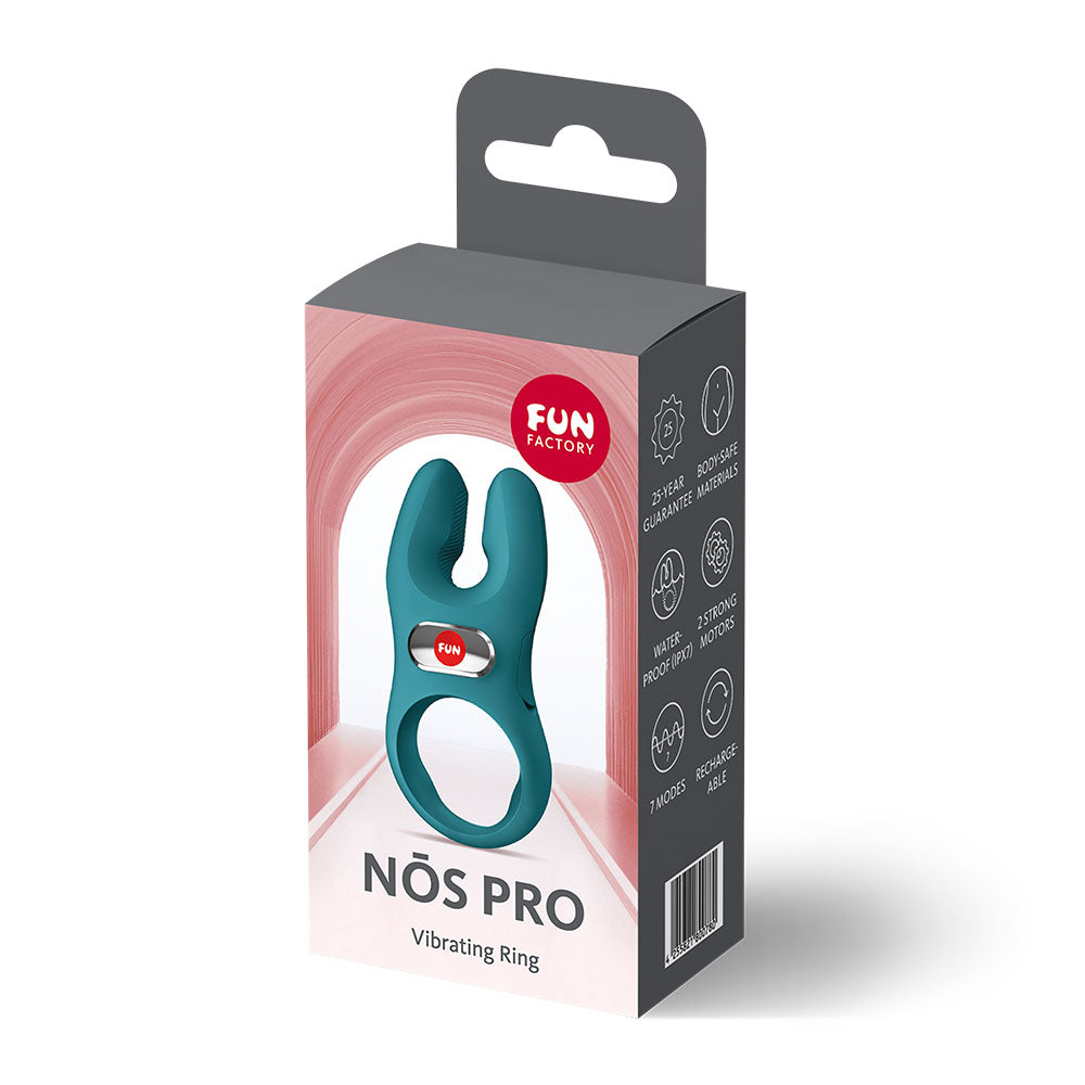 Fun Factory NOS PRO Vibrating Couples Cock Ring - Bottle Green