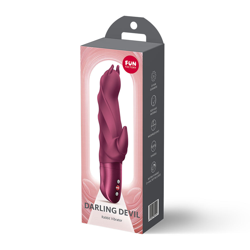 Fun Factory Darling Devil Rabbit Vibrator - Wine Red