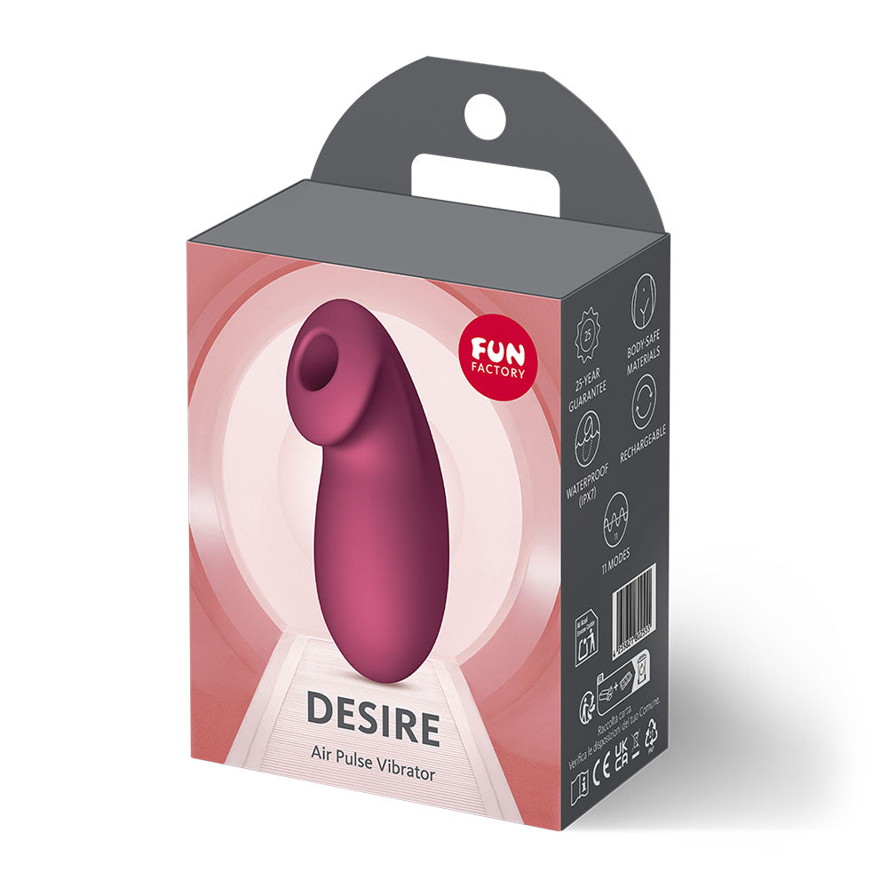 Fun Factory DESIRE Air Pulse Clitoral Stimulator Vibrator Wine Red