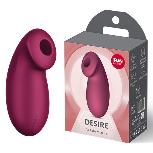 Fun Factory DESIRE Air Pulse Clitoral Stimulator Vibrator Wine Red