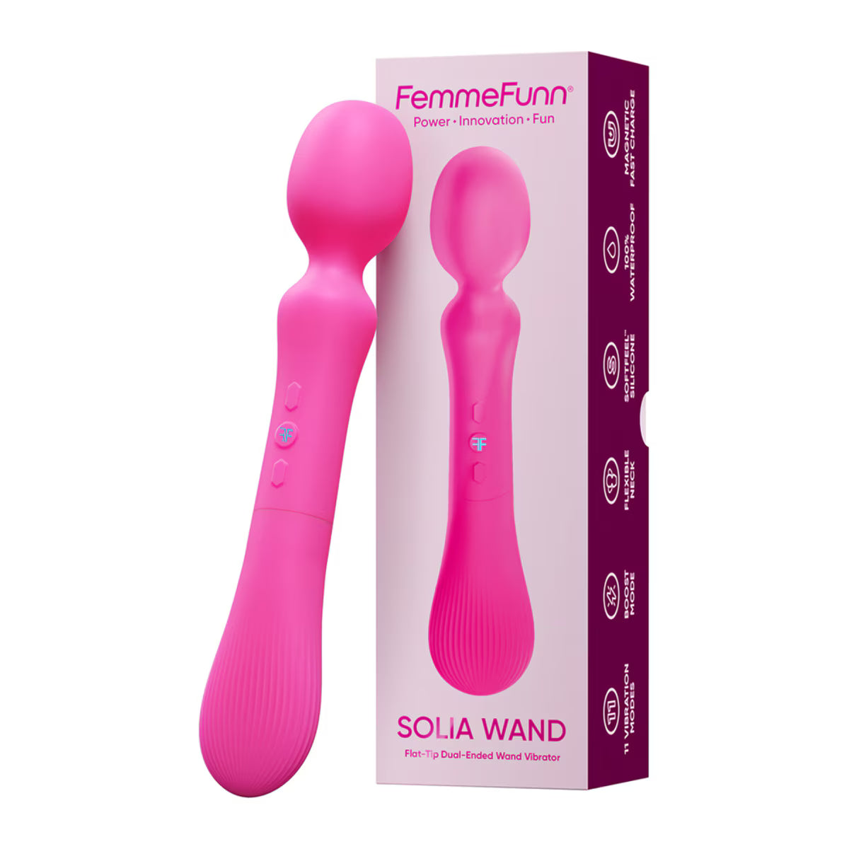 Femme Funn Solia Wand - Flat-Tip Dual-Ended Wand Vibrator - MULTIPLE COLOURS