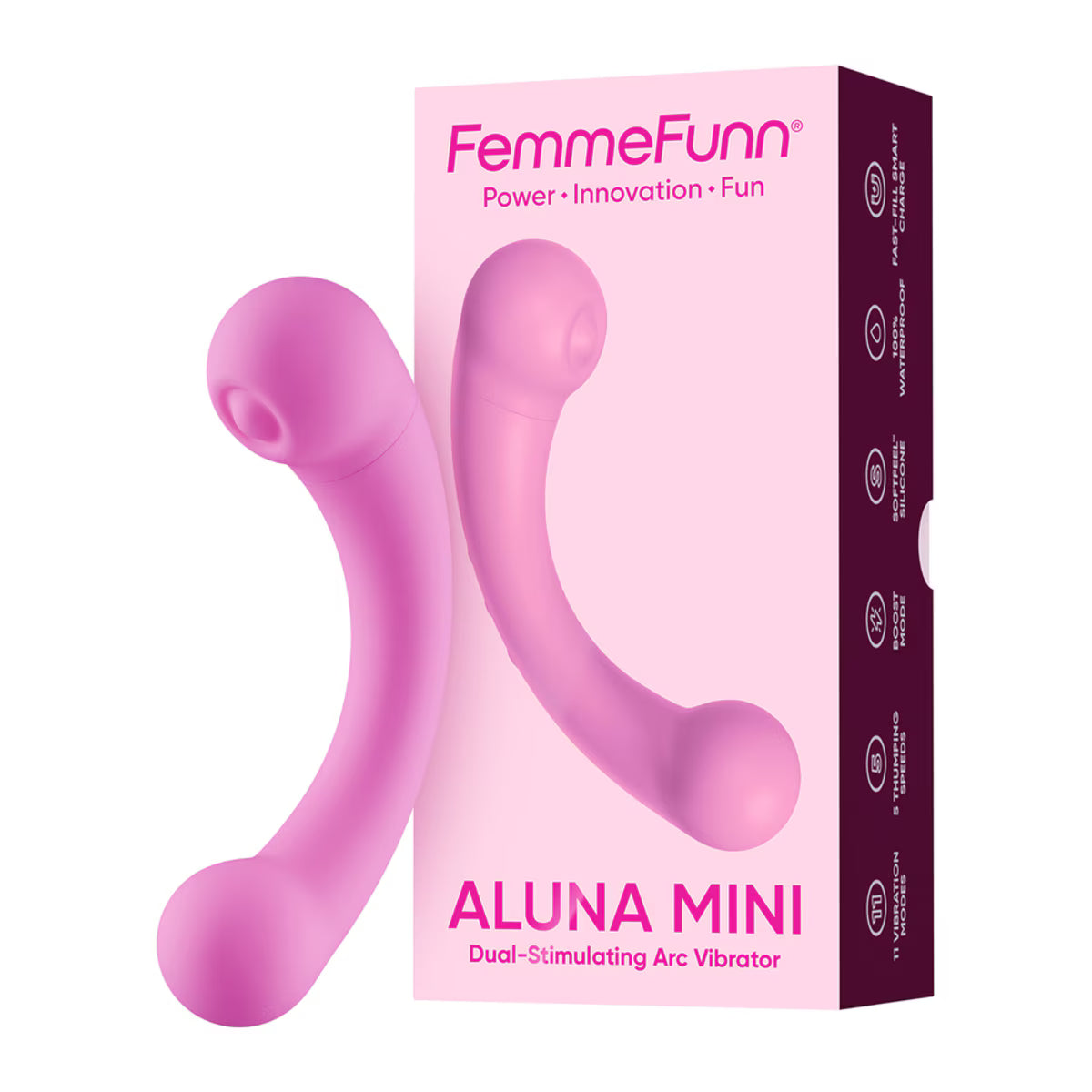 Femme Funn Aluna Mini - Dual-Stimulating Arc Thumping Vibrator - MULTIPLE COLOURS