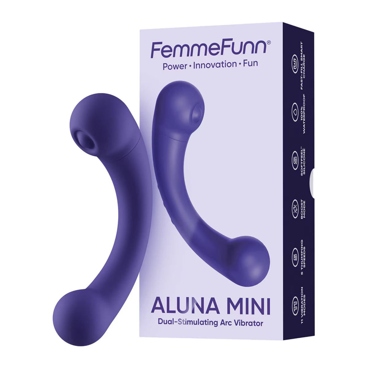 Femme Funn Aluna Mini - Dual-Stimulating Arc Thumping Vibrator - MULTIPLE COLOURS