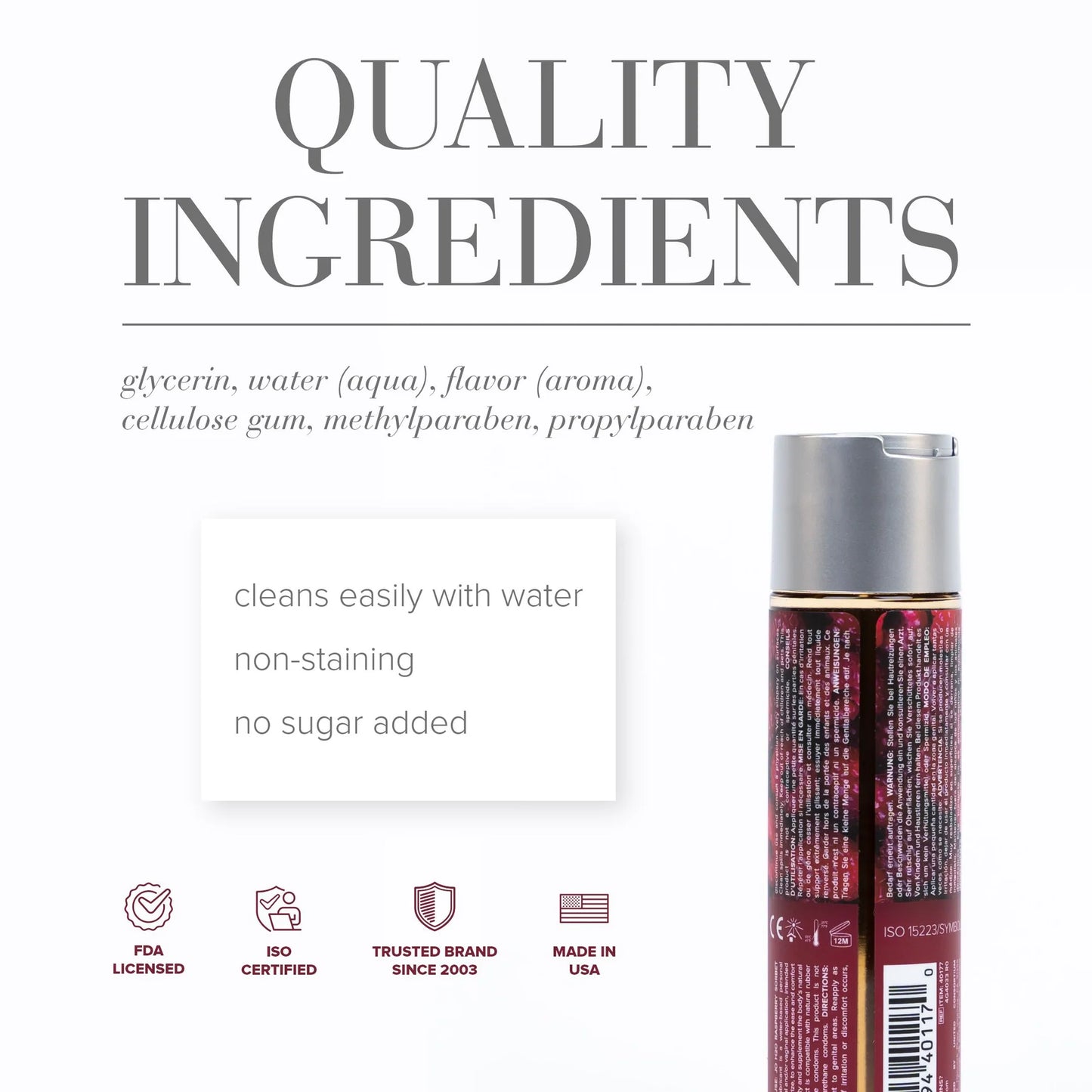 JO H2O Flavored Raspberry Sorbet Lubricant 1oz/30ml