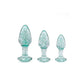 Adam & Eve Glitter Gem 3-Piece - Glitter Blue Butt Plugs - Set of 3 Sizes