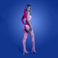 Fantasy Lingerie GLOW Equilibrium Bodystocking Glow In Dark Pink - OS