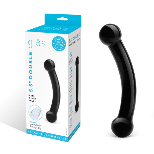 Electric EEL | GLAS 5.5" Double Bull Black Dildo