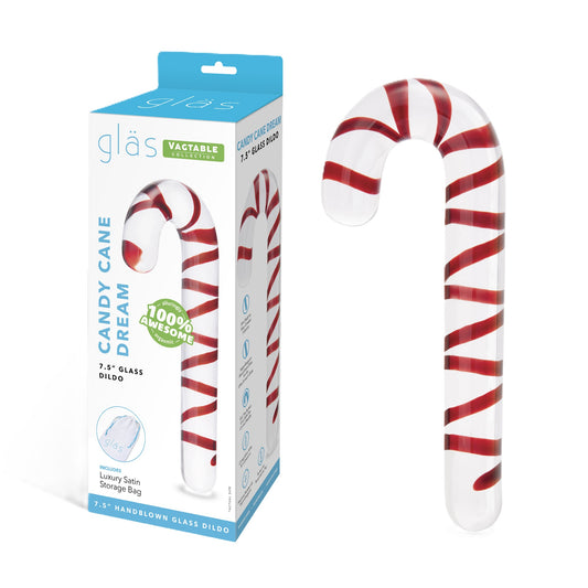 Electric EEL | GLAS Candy Cane Dream 7.5" Glass Dildo