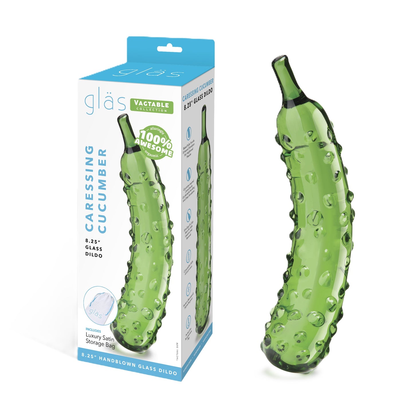 Electric EEL | GLAS Caressing Cucumber 8.25" Glass Dildo