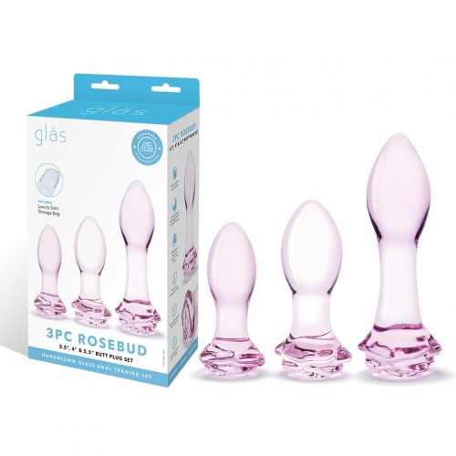 Electric EEL | GLAS 3PC Rosebud Butt Plug Set