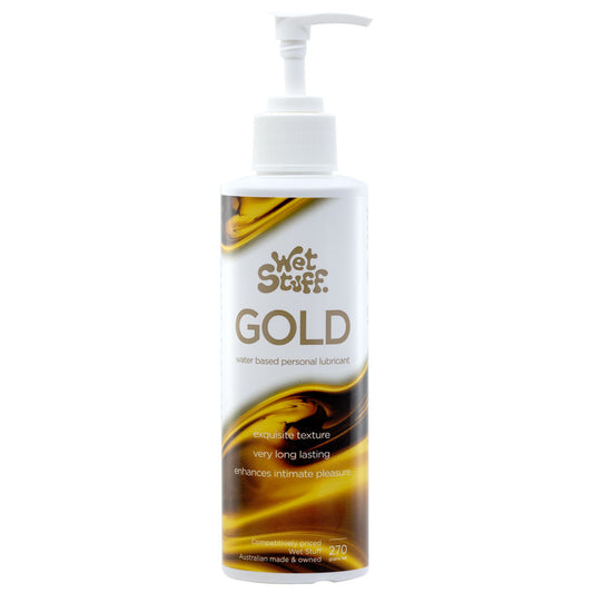 Wet Stuff Gold Water Based Personal Edible Lube Lubricant Pump Bottle 270g