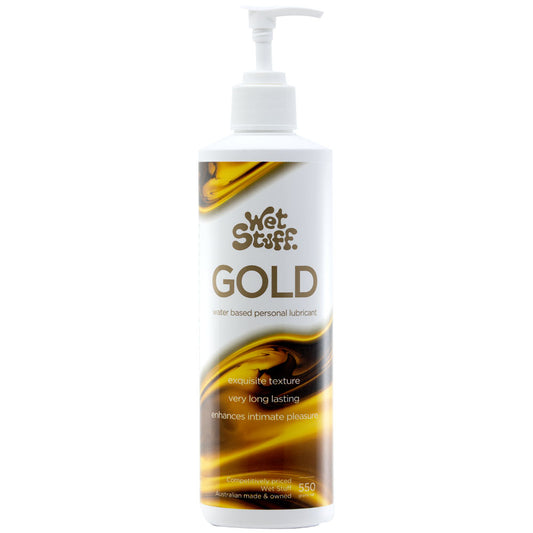 Wet Stuff Gold Water Based Personal Edible Lube Lubricant Pump Bottle 550g