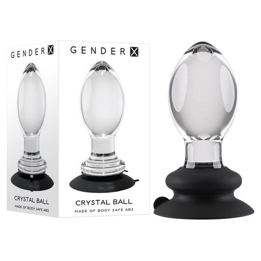 Gender X Crystal Ball - Clear Glass 13.6cm Butt Plug with Suction Base