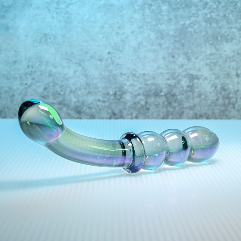 Gender X LUSTROUS GALAXY WAND - Blue/Violet Glass 18.5cm Double Ended Massager