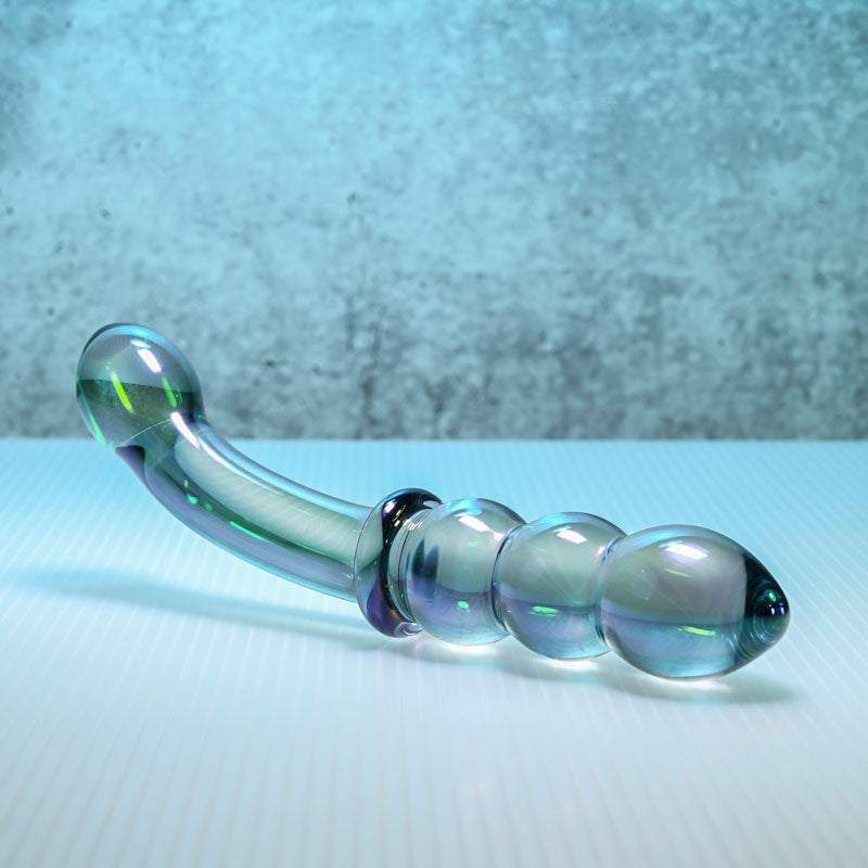 Gender X LUSTROUS GALAXY WAND - Blue/Violet Glass 18.5cm Double Ended Massager