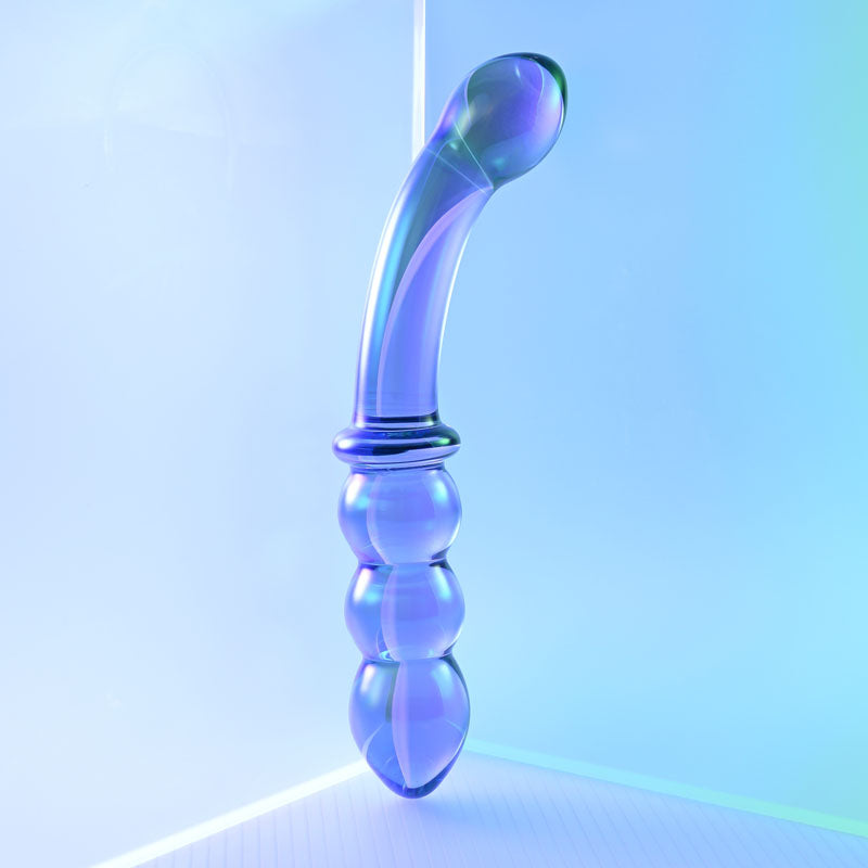Gender X LUSTROUS GALAXY WAND - Blue/Violet Glass 18.5cm Double Ended Massager
