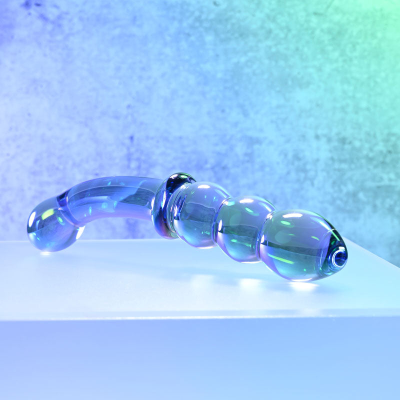 Gender X LUSTROUS GALAXY WAND - Blue/Violet Glass 18.5cm Double Ended Massager