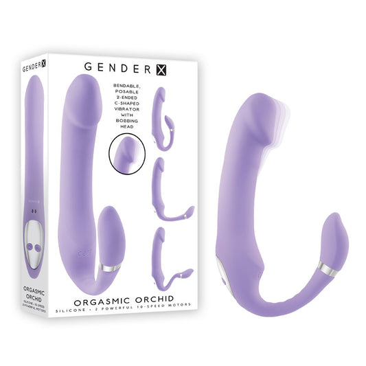 Gender X ORGASMIC ORCHID - Lilac 19cm Vibrating Strapless-Strap-On