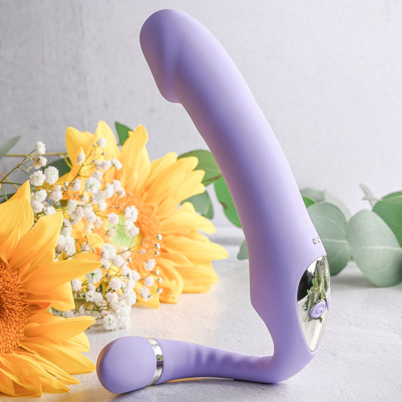 Gender X ORGASMIC ORCHID - Lilac 19cm Vibrating Strapless-Strap-On