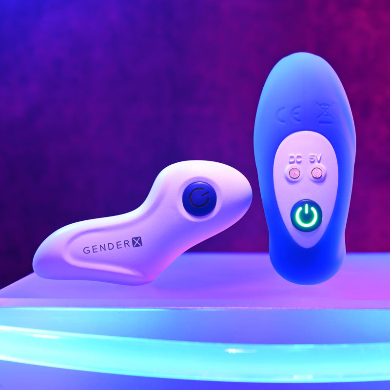Gender X BEADED PLEASURE - Blue 11.4cm Vibrating Anal Beads with Remote