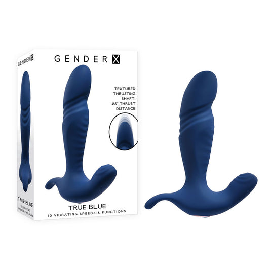 Gender X TRUE BLUE - Blue 13.5cm Thrusting Prostate Massager